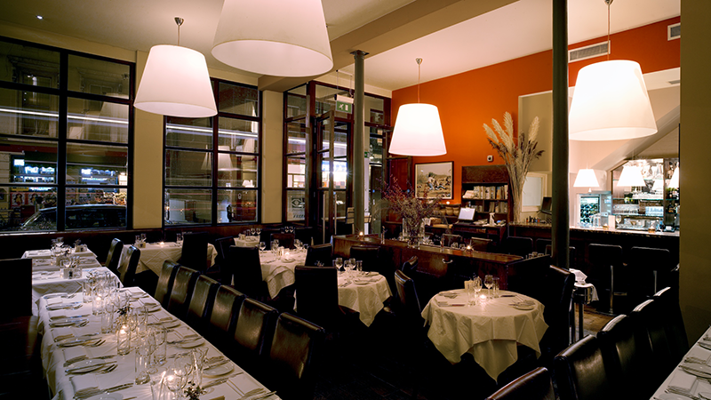 In the Frontline Club restaurant.