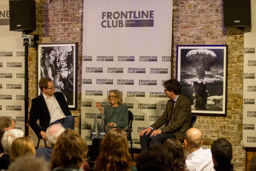 L-r: Jonathan Freedland, Norma Percy, Paul Mitchell. Photo: Tolly Robinson